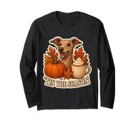 Tis The Season Italian Greyhound Dog Fall Autumn Pumpkin Pup Long Sleeve T-Shirt
