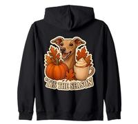 Tis The Season Italian Greyhound Dog Fall Autumn Pumpkin Pup Zip Hoodie