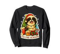 Tis The Season Japanese Chin Dog Merry Christmas Mom Dad Fun Sweatshirt