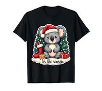 Tis The Season Koala Christmas Santa Hat Australian Aussie T-Shirt