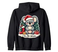 Tis The Season Koala Christmas Tree Festive Xmas Australia Zip Hoodie
