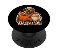 Tis The Season Lagotto Romagnolo Dog Fall Autumn Pumpkin Cup PopSockets Adhesive PopGrip