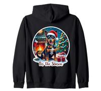 Tis The Season Lancashire Heeler Dog Merry Christmas Mom Dad Zip Hoodie