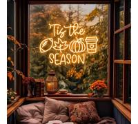 Tis The Season LED Neon Sign, Custom Fall Coffee Pumpkin Spice Football Home Wall Decor Neon Light Autumn Kitchen Coffee Shop Bar Decoration