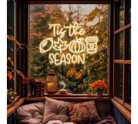 Tis The Season LED Neon Sign, Custom Fall Coffee Pumpkin Spice Football Home Wall Decor Neon Light Autumn Kitchen Coffee Shop Bar Decoration