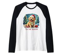 Tis The Season Lhasa Apso Dog Merry Christmas Mom Dad Xmas Raglan Baseball Tee