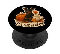 Tis The Season Manchester Terrier Dog Fall Autumn Pumpkin PopSockets Adhesive PopGrip