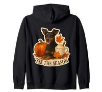Tis The Season Manchester Terrier Dog Fall Autumn Pumpkin Zip Hoodie