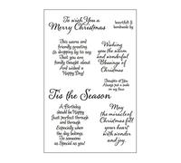 Tis The Season Merry Christmas Sayings Sentiments Phrase Happy Birthday Greetings Rubber Clear Stamp/Seal Scrapbook/Photo Decorative Card Making Clear Stamp