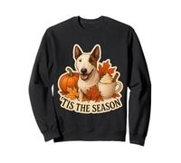 Tis The Season Miniature Bull Terrier Dog Fall Autumn Leaves Sweatshirt