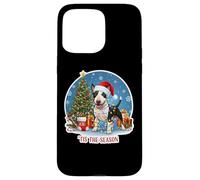Tis The Season Miniature Bull Terrier Dog Merry Christmas Case for iPhone 15 Pro Max