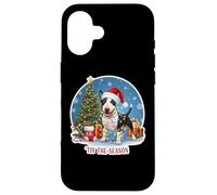 Tis The Season Miniature Bull Terrier Dog Merry Christmas Case for iPhone 16