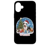 Tis The Season Miniature Bull Terrier Dog Merry Christmas Case for iPhone 16 Plus