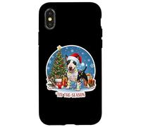 Tis The Season Miniature Bull Terrier Dog Merry Christmas Case for iPhone X/XS
