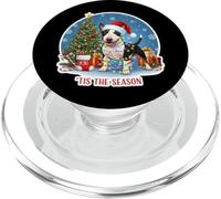 Tis The Season Miniature Bull Terrier Dog Merry Christmas PopSockets PopGrip for MagSafe