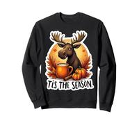 Tis The Season Moose Fall Autumn Pumpkin Leaves Canada Cup Sweatshirt