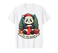 Tis The Season Panda Christmas Tree Festive Xmas X-mas Lover Value Graphic T-Shirt, Men, White, S