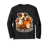 Tis The Season Parson Russell Terrier Dog Fall Autumn Leaves Long Sleeve T-Shirt