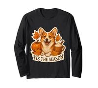 Tis The Season Pembroke Welsh Corgi Dog Fall Autumn Pumpkin Long Sleeve T-Shirt