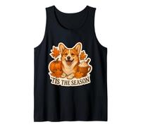 Tis The Season Pembroke Welsh Corgi Dog Fall Autumn Pumpkin Tank Top