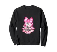 Tis the Season Pink Bow Christmas Bell Festive Sweatshirt
