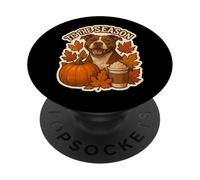 Tis The Season Pit Bull Dog Fall Autumn Pumpkin Spice Latte PopSockets Adhesive PopGrip