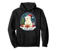 Tis The Season Polar Bear Christmas Tree Festive Xmas X-mas Pullover Hoodie