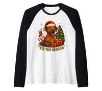 Tis The Season Rhodesian Ridgeback Dog Merry Christmas Tree Raglan Baseball Tee
