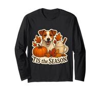 Tis The Season Russell Terrier Dog Fall Autumn Pumpkin Spice Long Sleeve T-Shirt