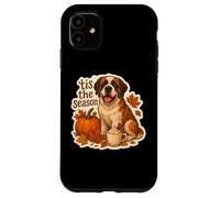 Tis The Season Saint Bernard Dog Fall Autumn Pumpkin Spice Case for iPhone 11