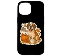 Tis The Season Saint Bernard Dog Fall Autumn Pumpkin Spice Case for iPhone 15