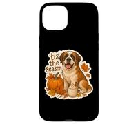Tis The Season Saint Bernard Dog Fall Autumn Pumpkin Spice Case for iPhone 15 Plus