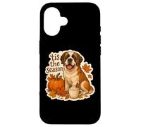 Tis The Season Saint Bernard Dog Fall Autumn Pumpkin Spice Case for iPhone 16