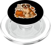Tis The Season Saint Bernard Dog Fall Autumn Pumpkin Spice PopSockets PopGrip for MagSafe