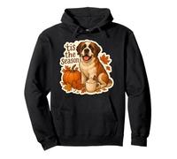 Tis The Season Saint Bernard Dog Fall Autumn Pumpkin Spice Pullover Hoodie