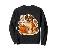 Tis The Season Saint Bernard Dog Fall Autumn Pumpkin Spice Sweatshirt