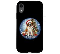 Tis The Season Saint Bernard Dog Merry Christmas Holiday Fun Case for iPhone XR