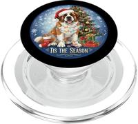 Tis The Season Saint Bernard Dog Merry Christmas Holiday Fun PopSockets PopGrip for MagSafe