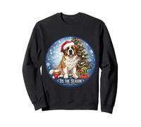 Tis The Season Saint Bernard Dog Merry Christmas Holiday Fun Sweatshirt