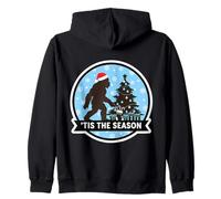 Tis The Season Sasquatch Big-foot Christmas Big Foot Shadow Zip Hoodie