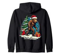 Tis The Season Sasquatch Big-foot Christmas Tree Big Foot Zip Hoodie