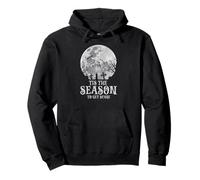 Tis the Season Scary Haunted Moon Creepy Halloween Pullover Hoodie