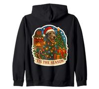 Tis The Season Scottish Deerhound Dog Christmas Mom Dad Xmas Zip Hoodie
