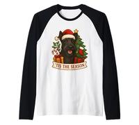Tis The Season Scottish Terrier Dog Merry Christmas Mom Dad Raglan Baseball Tee
