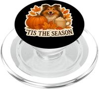 Tis The Season Shetland Sheepdog Dog Fall Autumn Pumpkin Pup PopSockets PopGrip for MagSafe