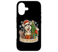 Tis The Season Siberian Husky Dog Merry Christmas Festive Case for iPhone 17