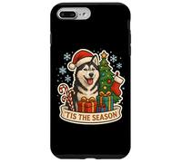 Tis The Season Siberian Husky Dog Merry Christmas Festive Case for iPhone 7 Plus/8 Plus