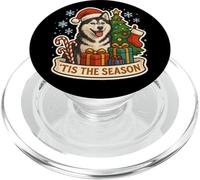 Tis The Season Siberian Husky Dog Merry Christmas Festive PopSockets PopGrip for MagSafe