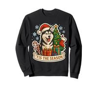 Tis The Season Siberian Husky Dog Merry Christmas Festive Sweatshirt