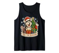 Tis The Season Siberian Husky Dog Merry Christmas Festive Tank Top
